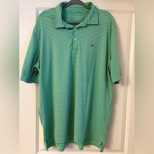 💚Vineyard Vines Green and Blue Striped Polo